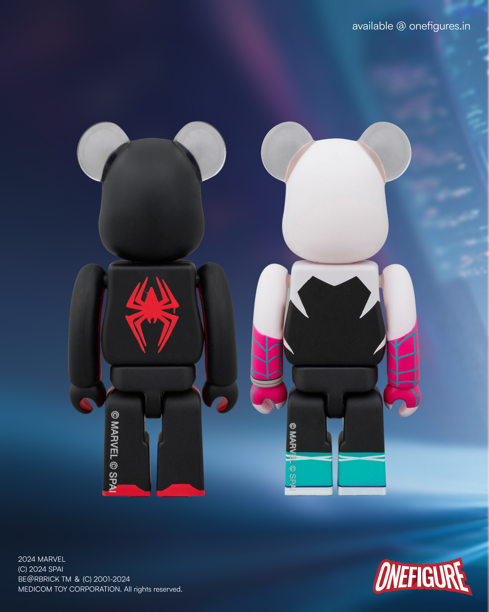 BE@RBRICK Spider-Man (Miles Morales) & Spider-Gwen 2pcs Set BE@RBRICK Spider-Man (Miles Morales) & Spider-Gwen 2pcs Set