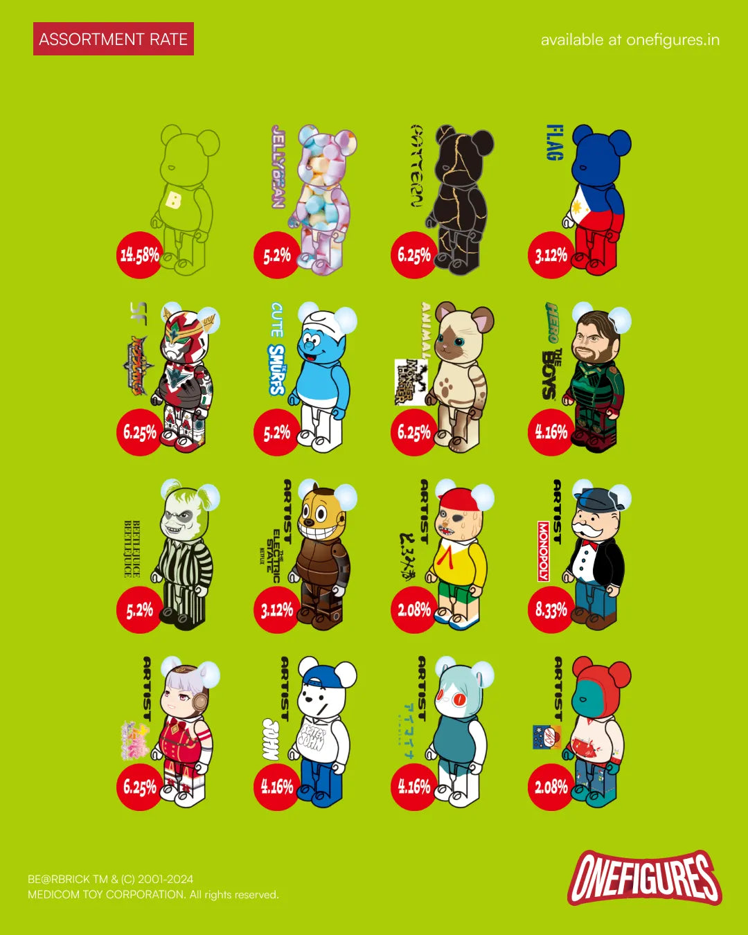 Be@rbrick 100% Series 49 by Medicom Toys (1 of 24pcs)