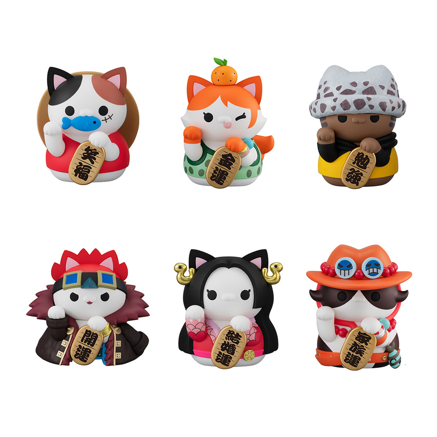 MEGA CAT PROJECT One Piece Nyan! Fortune Lucky Cat Pirates (1 of 6pcs)